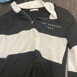 romwe graphic collard sweatshirt